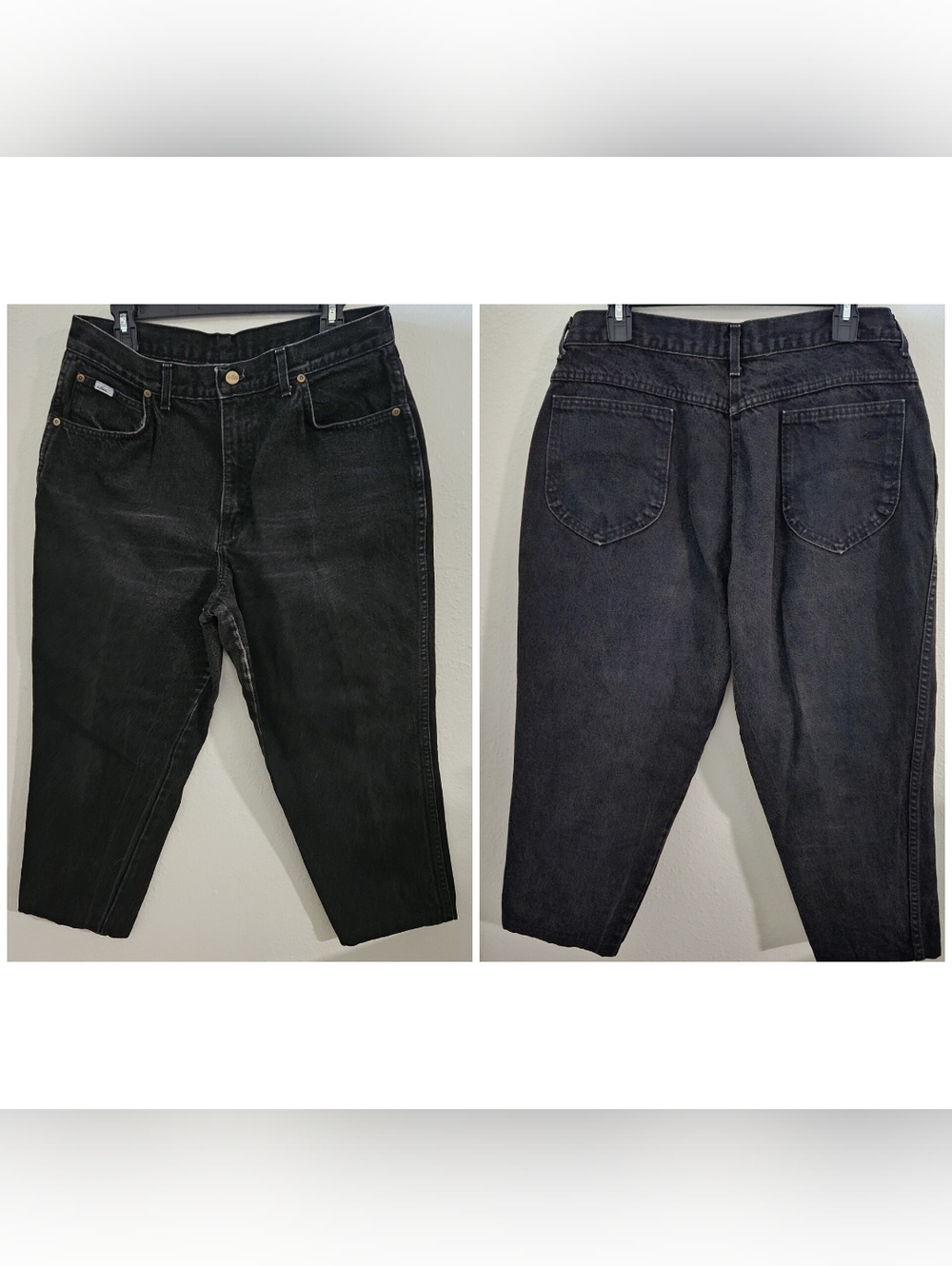 Vtg 80s Chic Ultra High Rise Mom Jeans | Made in USA Black Wash | Size 18P